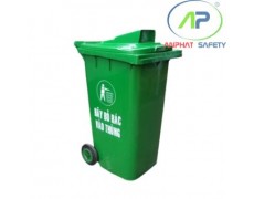 Thùng rác nhựa HPDE 120 lít nắp hở (màu xanh)
